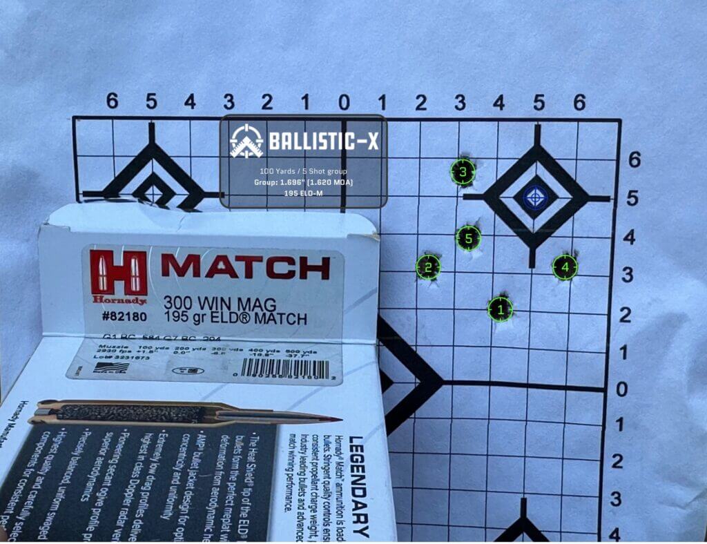 This 5-round group shows the capabilities of this rifle.