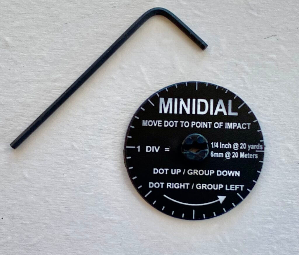 Minidial for zeroing Shield red dot