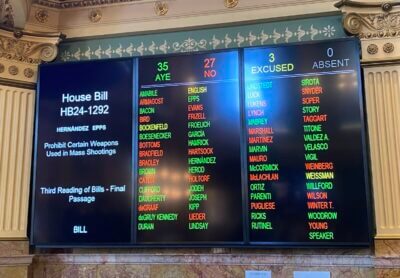 The House's vote on Colorado's ban on "assault weapons."