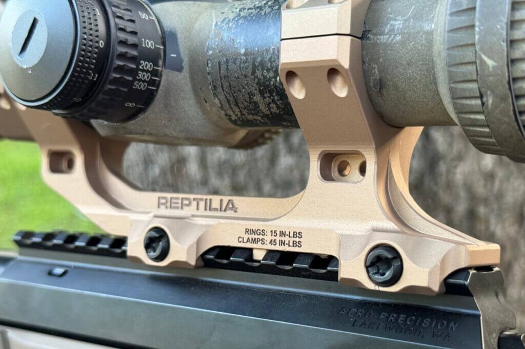 Closeup on specs on Reptilia AUS Mount