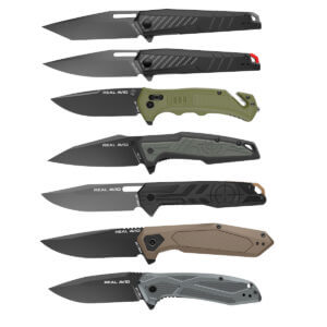 A lineup of knives from Real Avid.