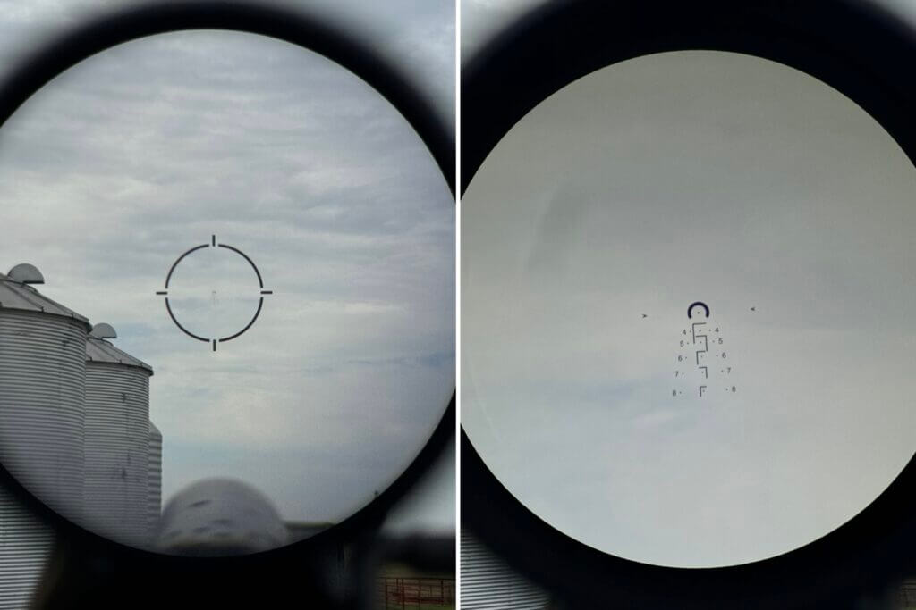 Looking through the reticle of an Arken scope