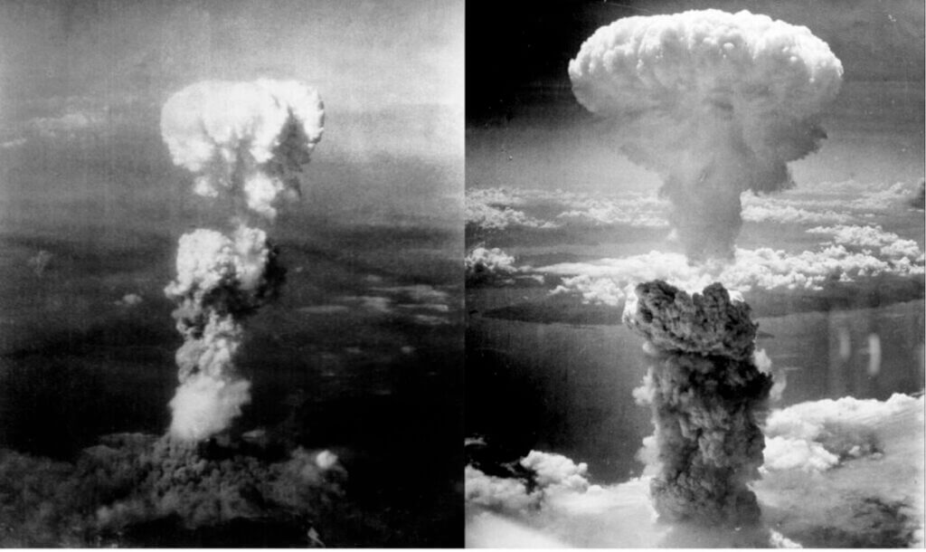 Hiroshima and Nagasaki Mushroom clouds