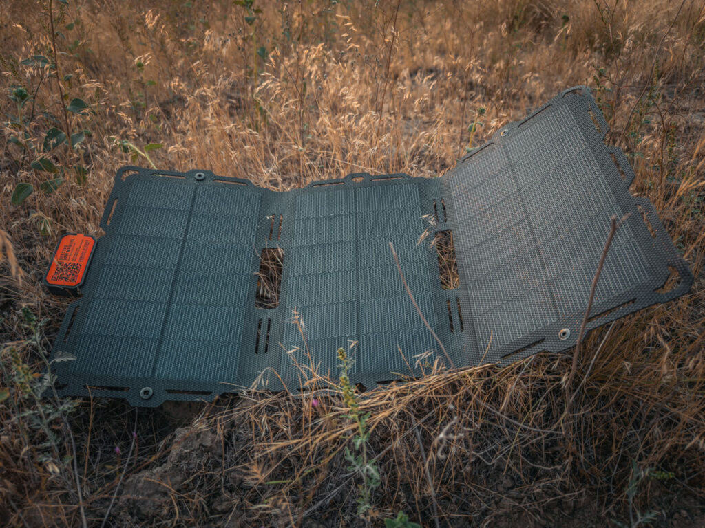 Dark Energy Spectre 18W Solar Panel folded out