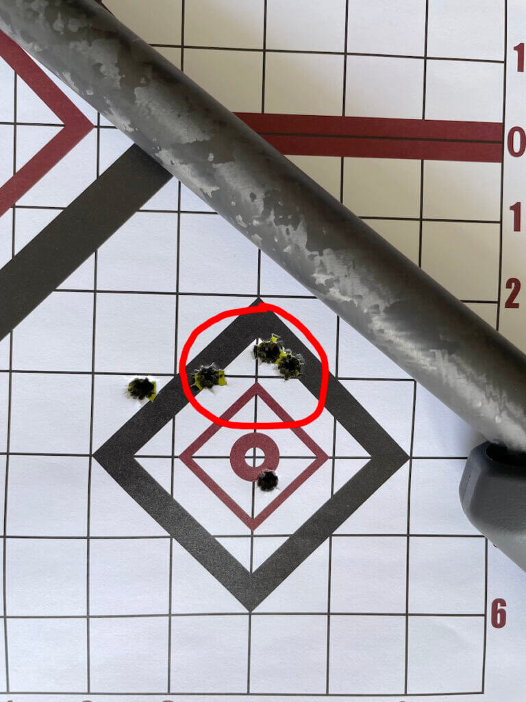 Proof Research carbon fiber barrel with 5-shot group