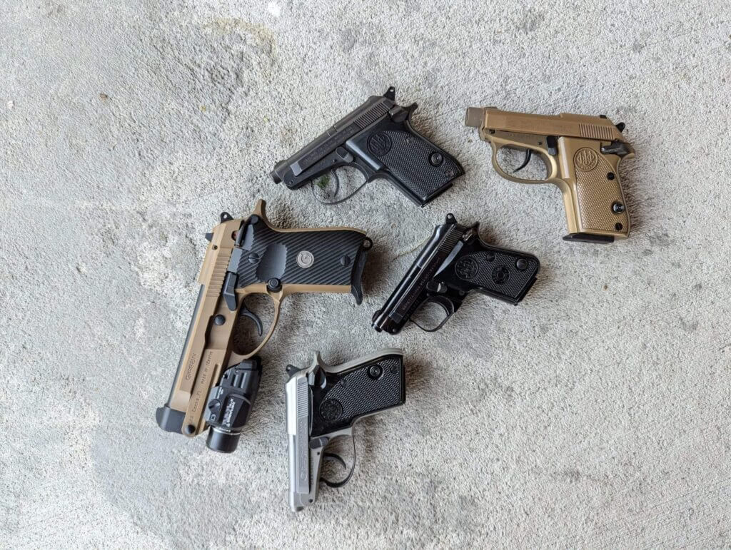 tip-up handguns grouped together