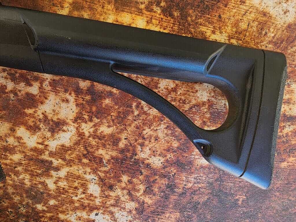 Fixed thumbhole stock on Bushmaster 450 BM SD with Remington R 25 SuperCell recoil pad