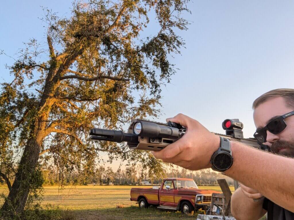 Man using foxtrot-MSR weapon light