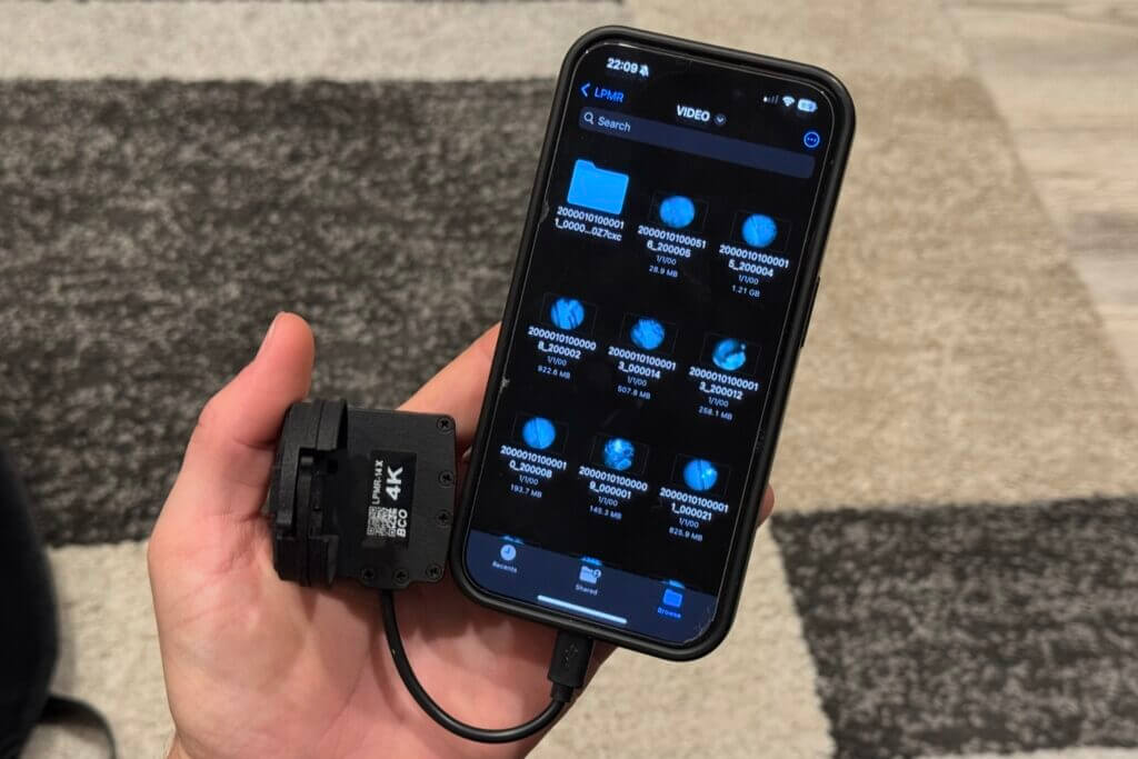 phone with LPMR-X app