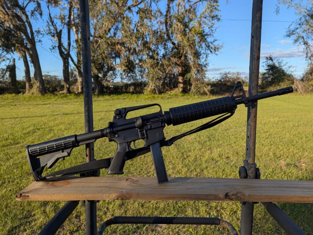 Lar-9 rifle profile with magazine and sling 