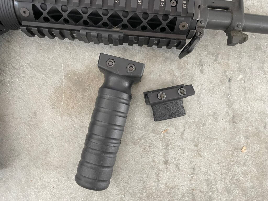customize your AR-15 with vertical grip and thumb rest