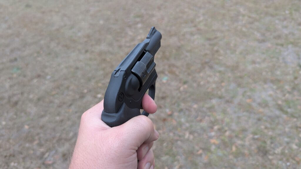 Close up of double action trigger press on a concealed carry revolver for reliability and ease of use