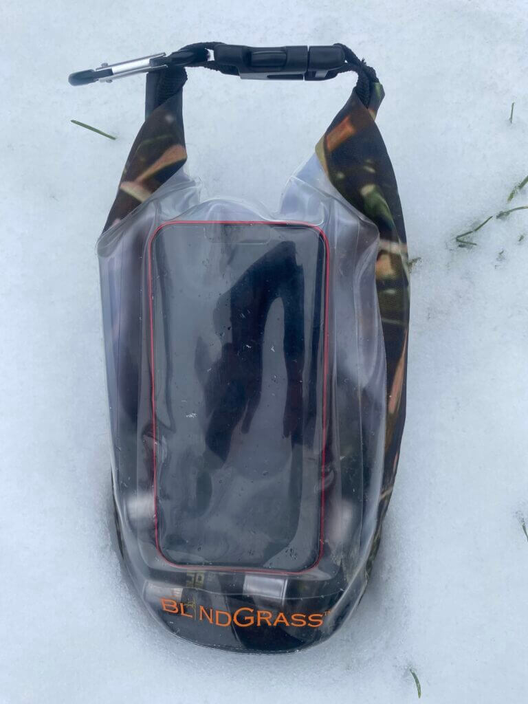 dryshell bag in the snow