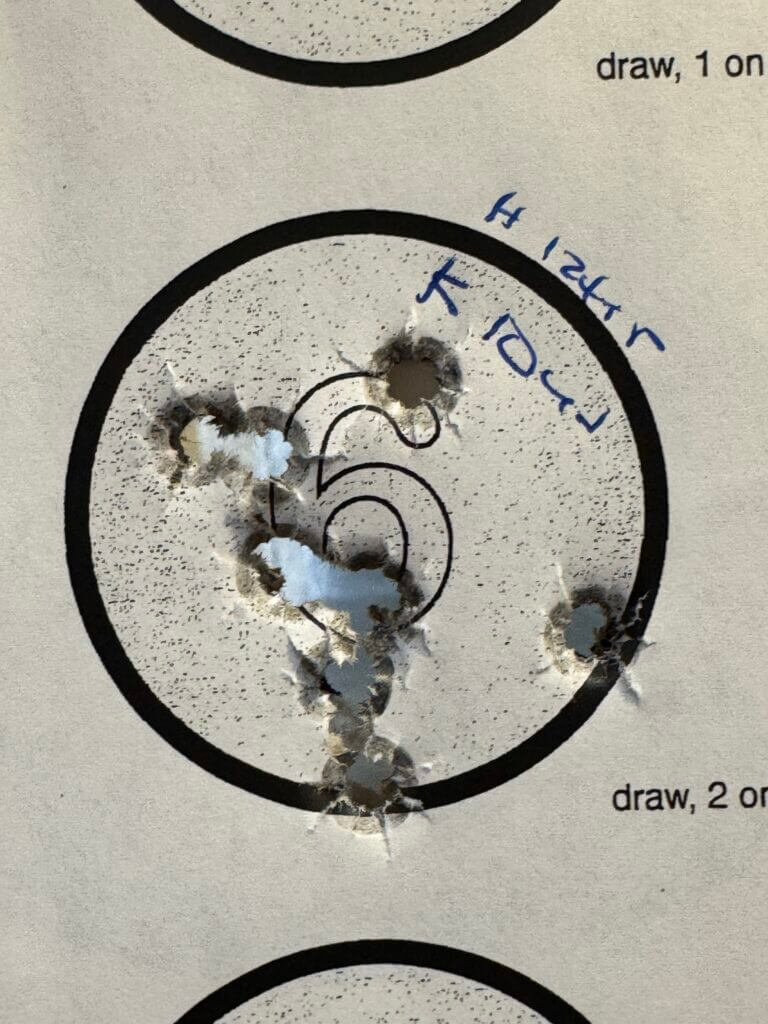 Target with series of holes in it