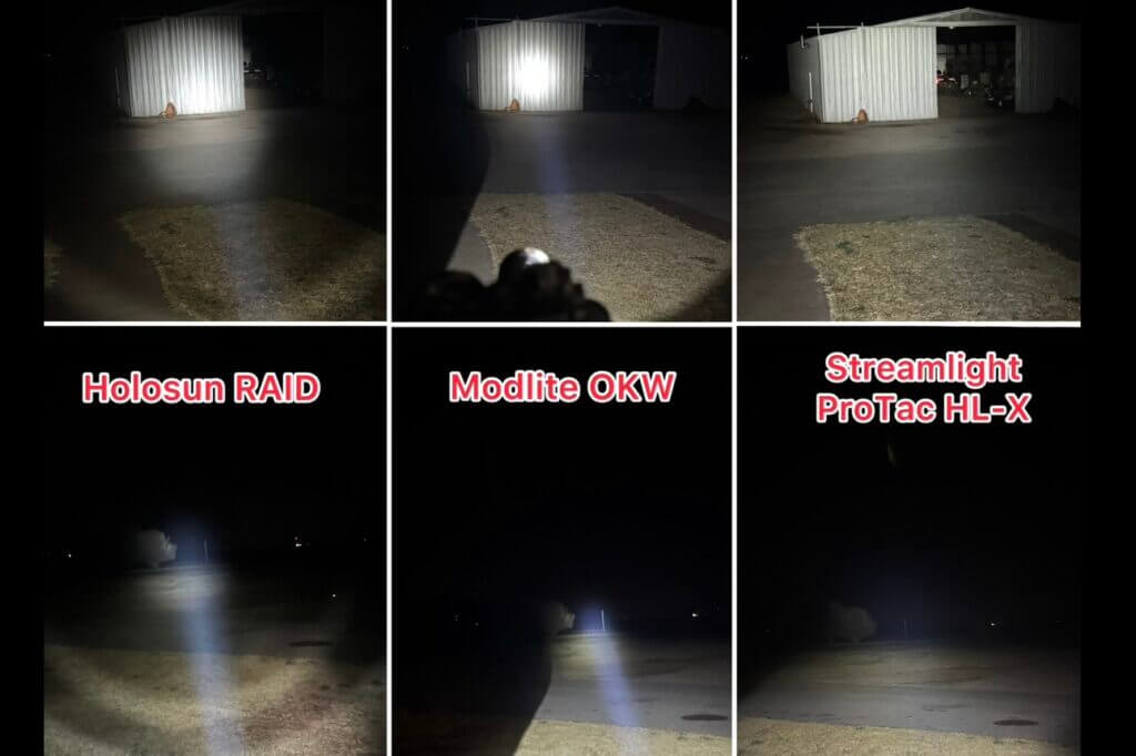 3 different weapon-mounted-lights