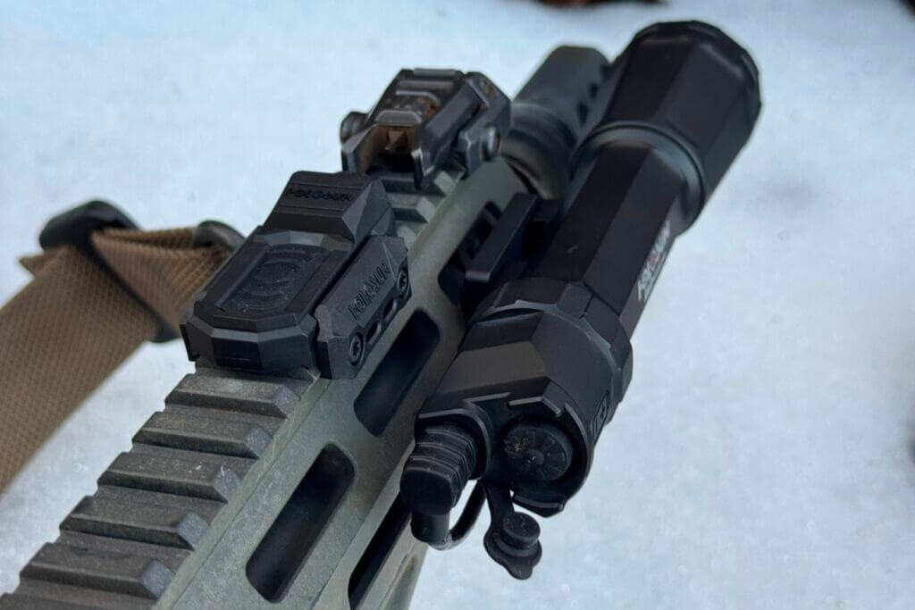 Holosun RAID buttons on green rifle