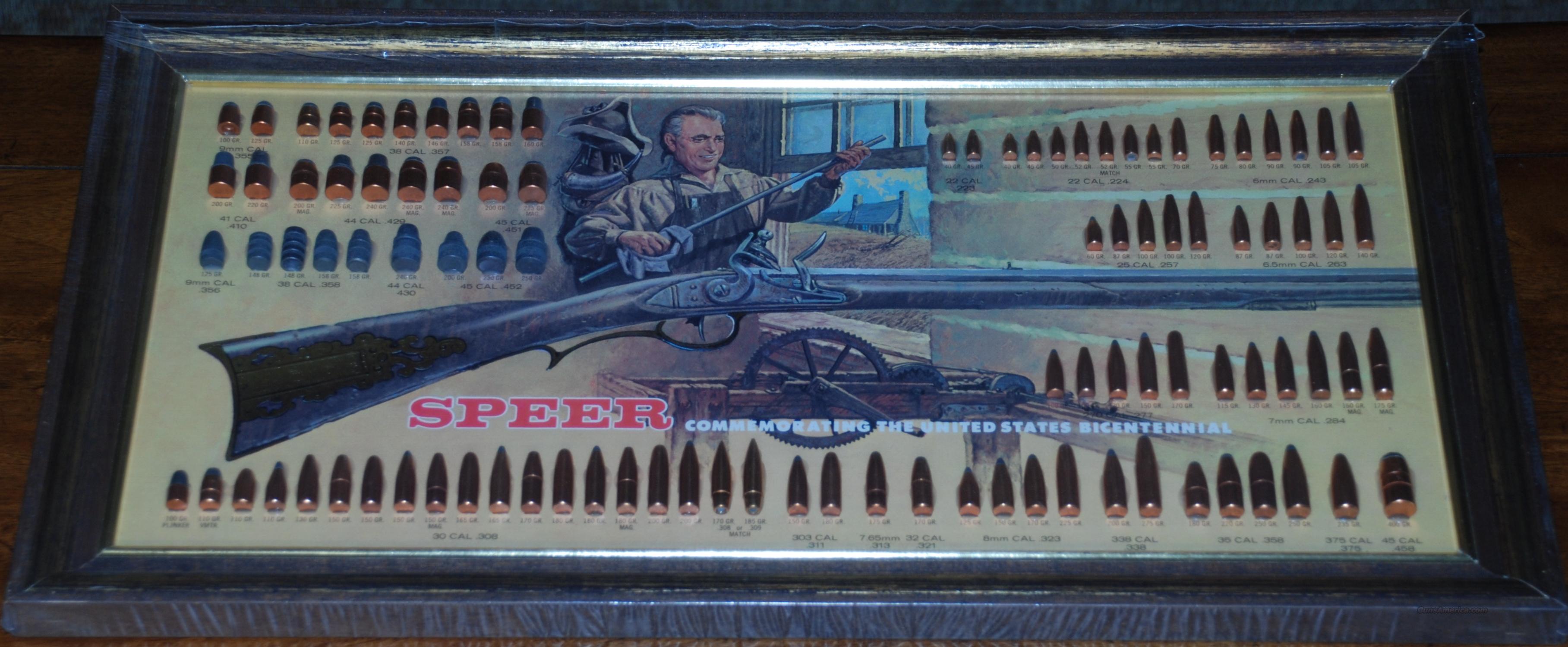 Speer Bullet Display Board "Bicentennial" 1976 for sale