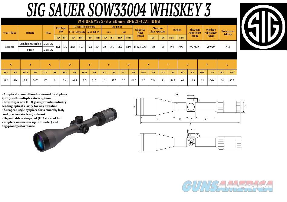 Sig Sauer SIG OPTICS WHISKEY 3 SCOPE for sale
