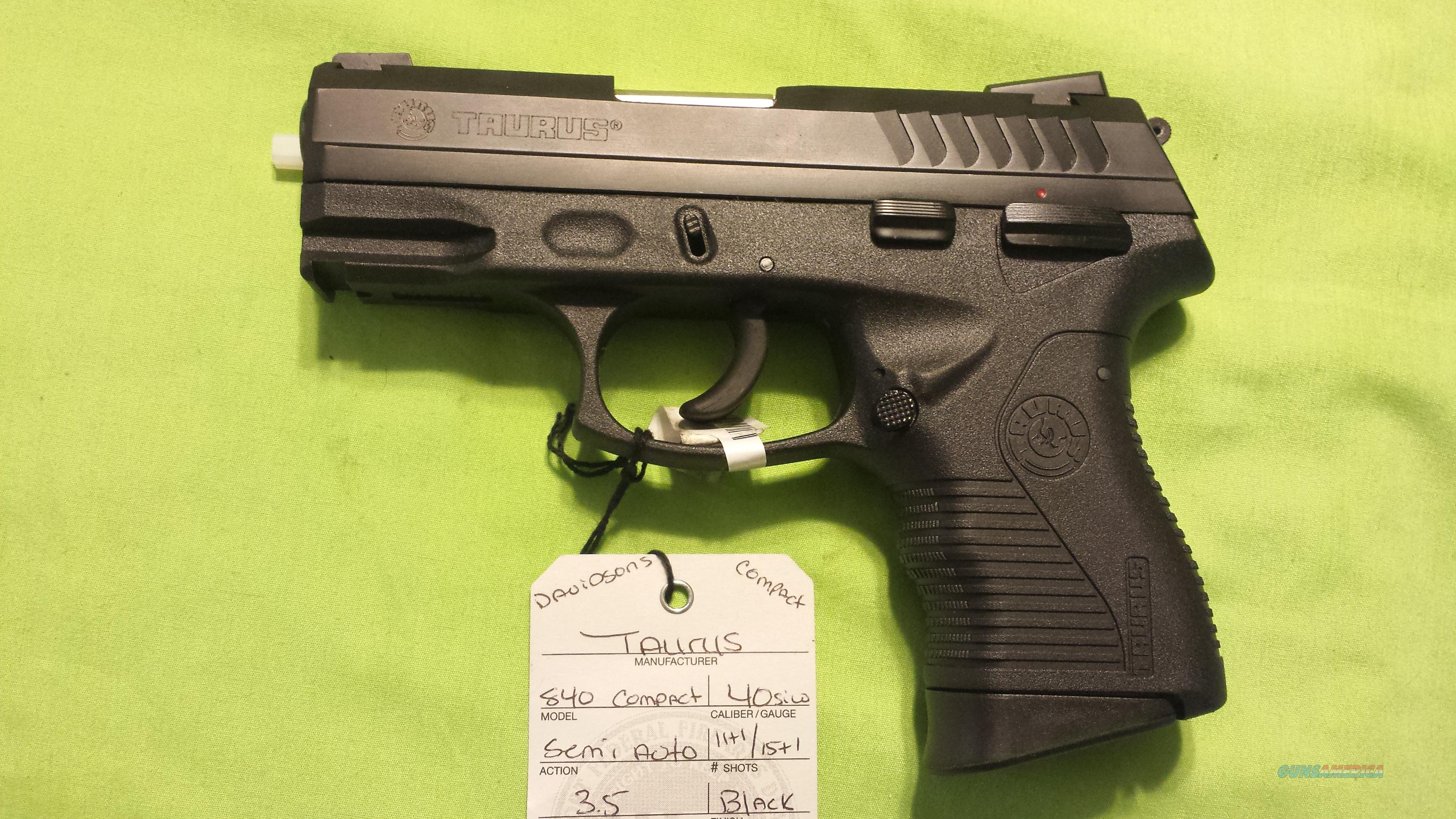 TAURUS PT840 840 40S&W 40 COMPACT 15/11RD 3.5" for sale
