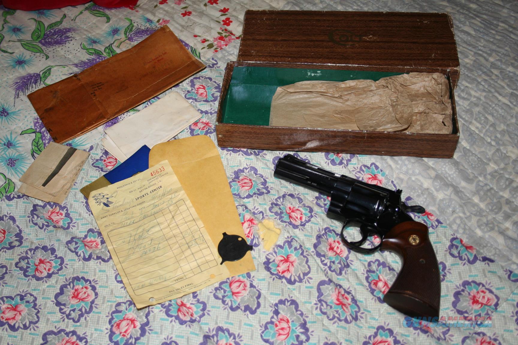 1964 Colt Python 4 Blue NIB For Sale