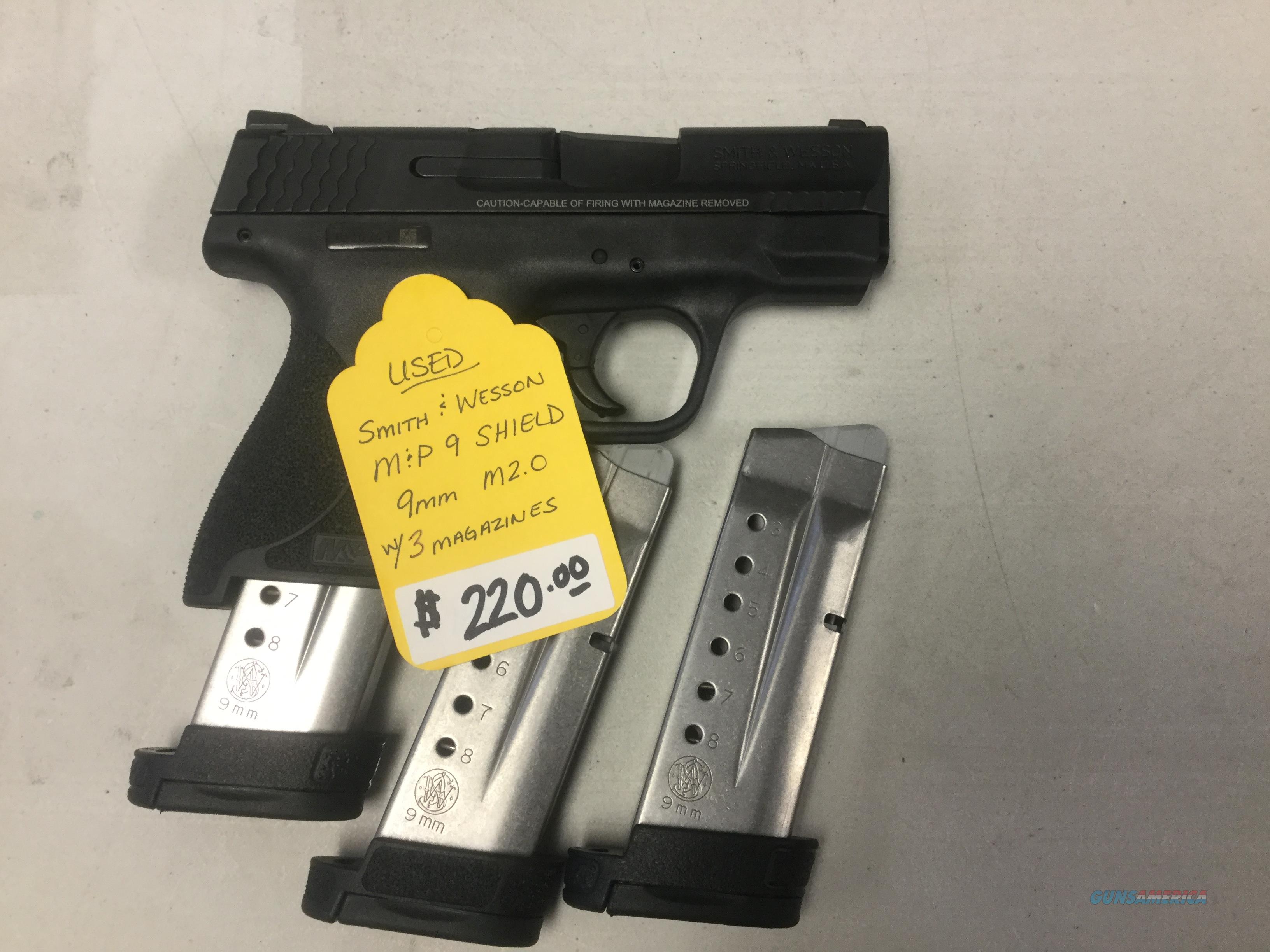 Shield 9mm 2.0 w/ 3 8 round magazines for sale