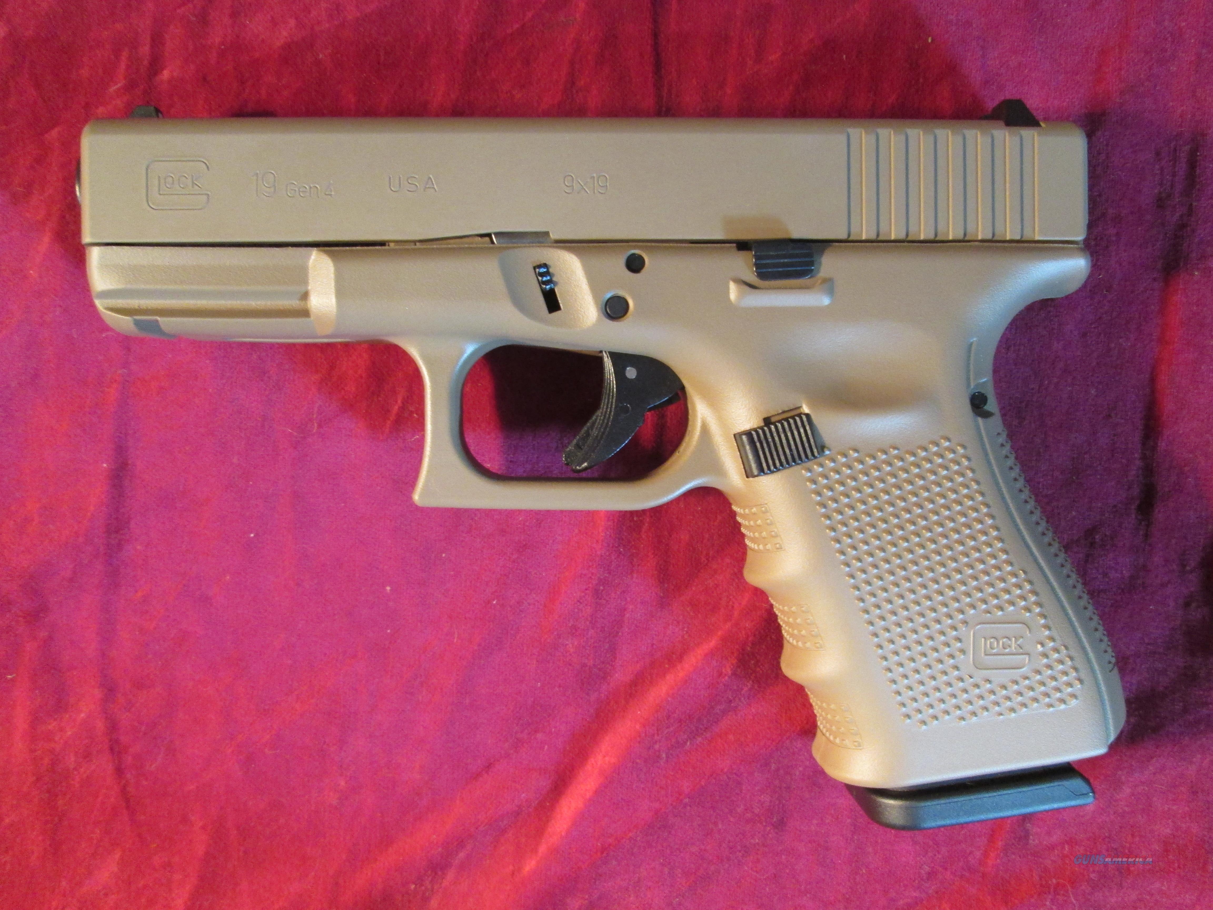 GLOCK 19 GEN 4 9MM CERAKOTE COMBAT COYOTE TAN N... for sale
