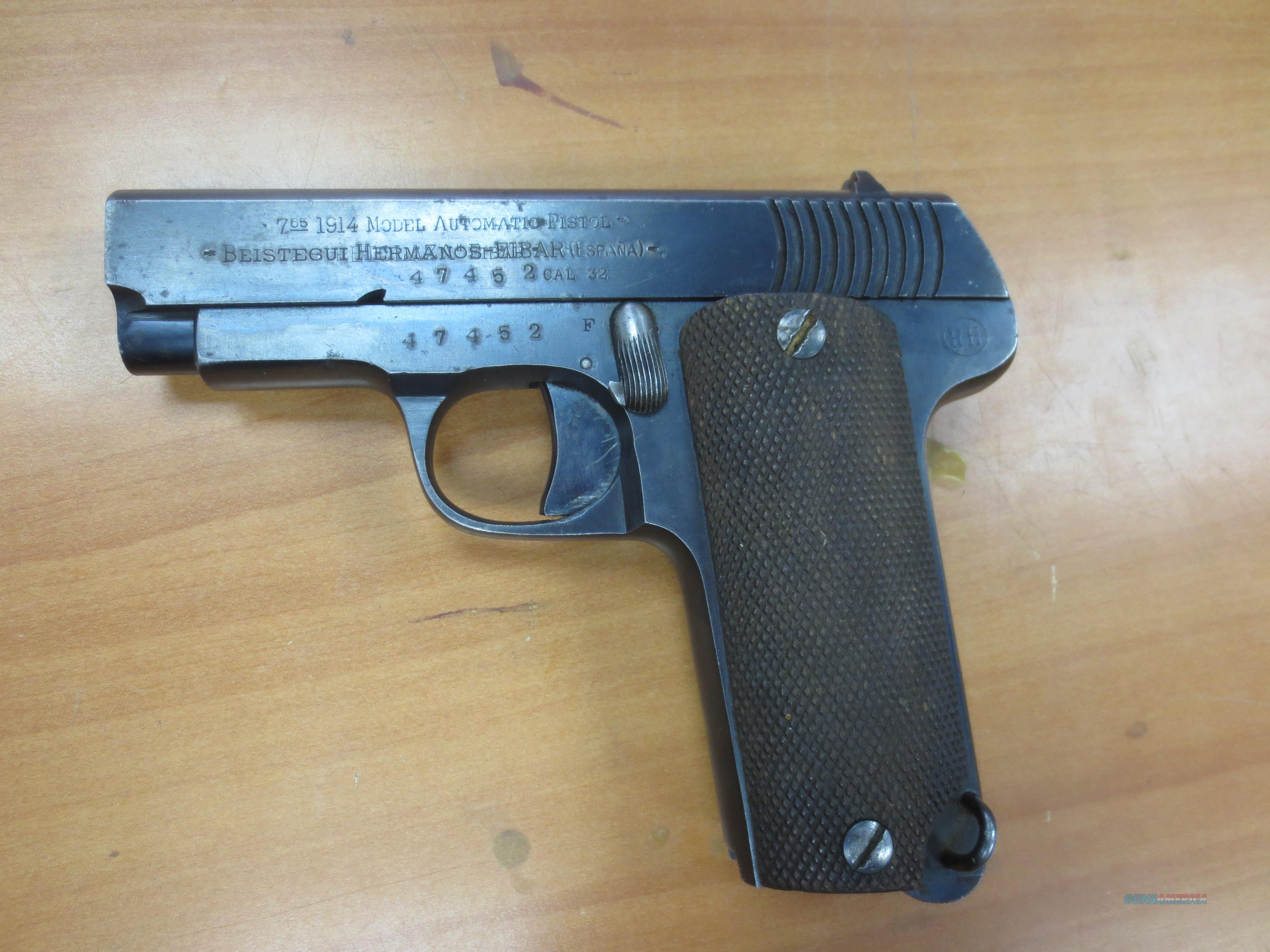 Eibar "1914 automatic pistol" 7.65 cal hammerle... for sale