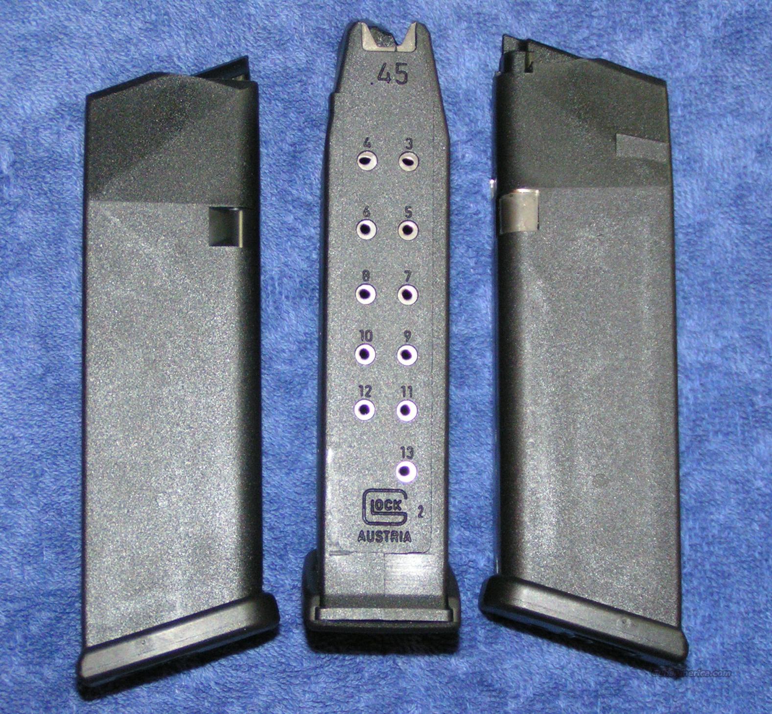 3 Glock 21 mags. New factory 45ACP 13 round Gen... for sale