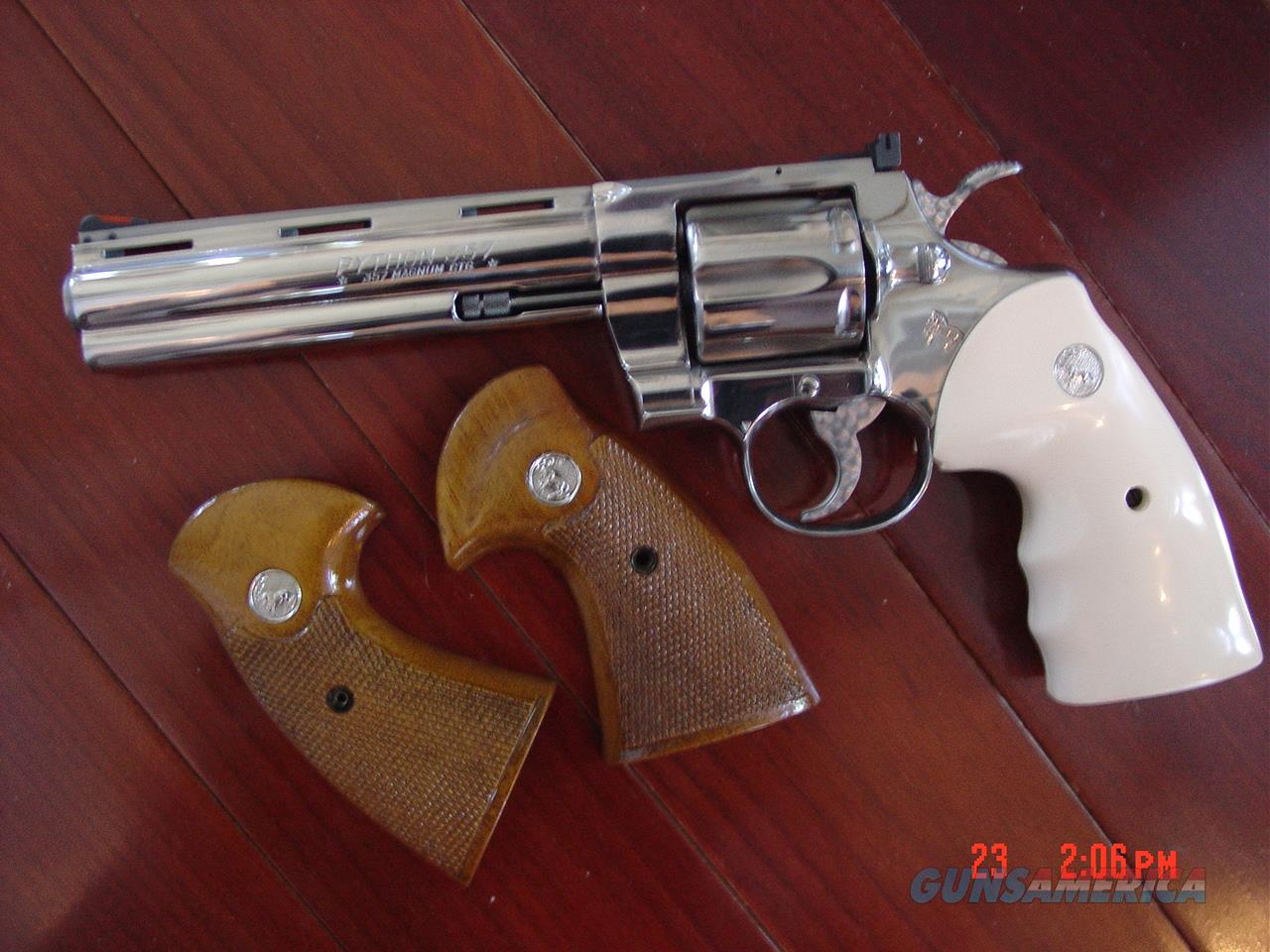 Colt Python,1986,pro polished stainless,with wo... for sale