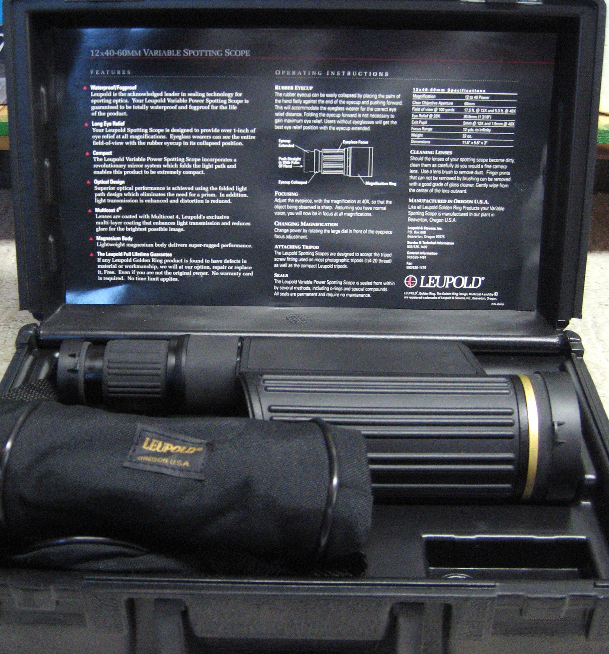 LEUPOLD SPOTTING SCOPE 12x40 60MM for sale