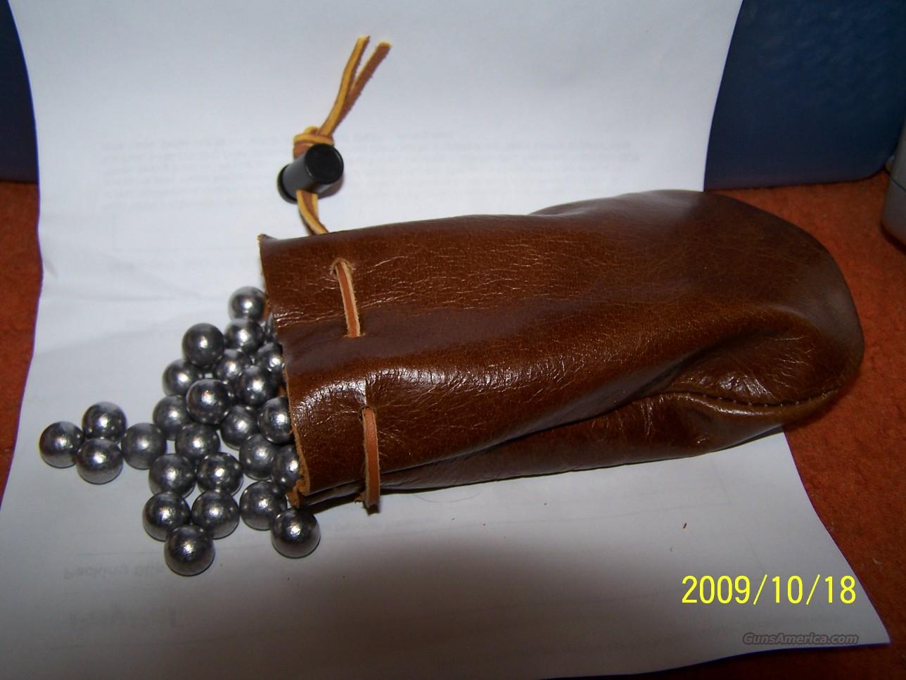 50 cal muzzleloader bullets in leather bag for sale